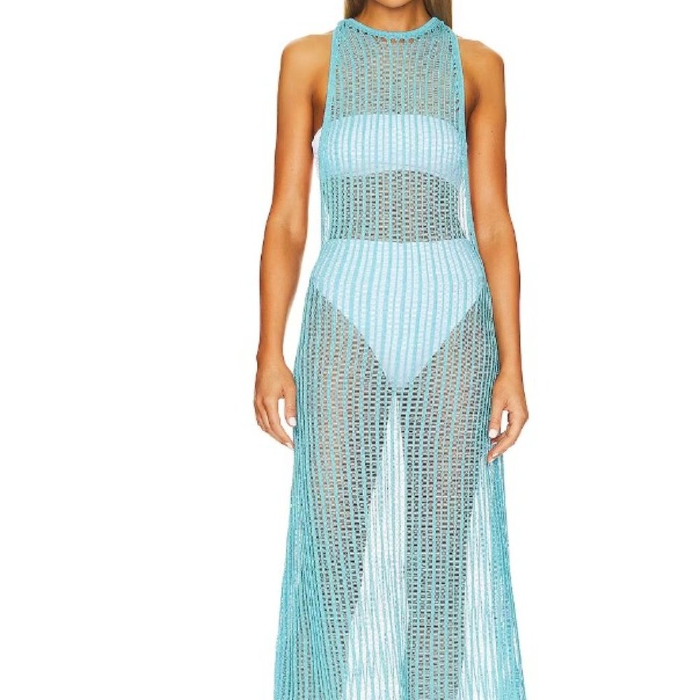 LPA Ryclen Open Knit Midi Dress